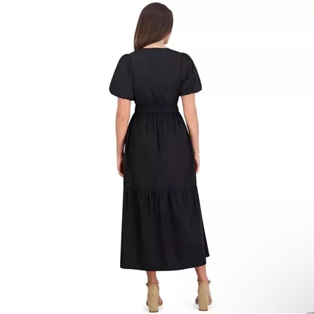 NWT French Connection Ladies Black Puff Sleeve Poplin Cotton‎ Maxi Dress Size L - Picture 5 of 15